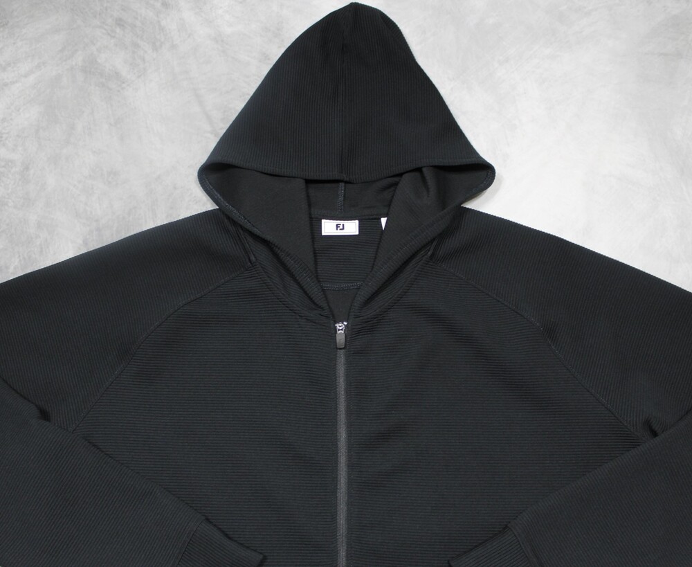 FJ Hoodie Mens XL Black Full Zip Golf Jacket Hooded